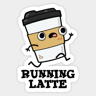 Running Latte Cute Coffee Pun Sticker